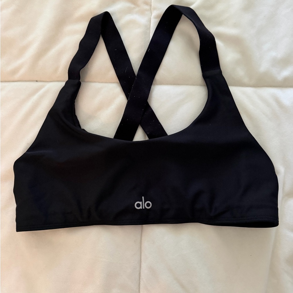 ALO Yoga Midnight Black Sports Bra